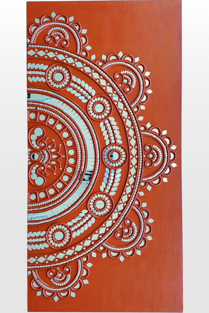 MIRROR MANDALA | Handcrafted Textured Clay Wall Art with Mirrors