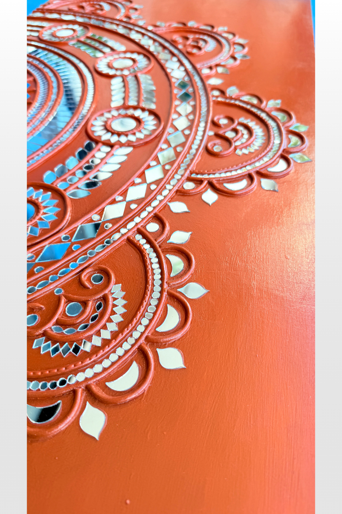 MIRROR MANDALA | Handcrafted Textured Clay Wall Art with Mirrors