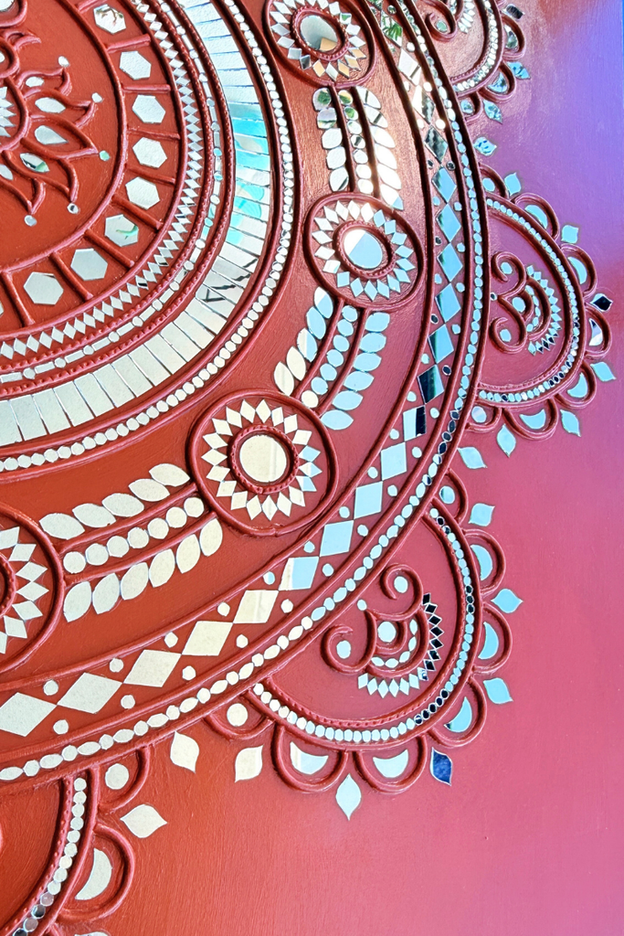 MIRROR MANDALA | Handcrafted Textured Clay Wall Art with Mirrors