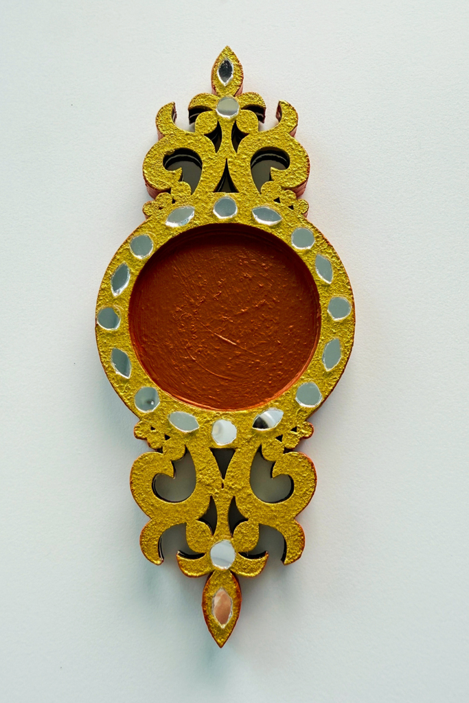 CANDLE COASTER | Handmade Decorated with Mirror (GOLD & BROWN)