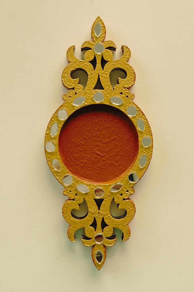 CANDLE COASTER | Handmade Decorated with Mirror (GOLD & BROWN)