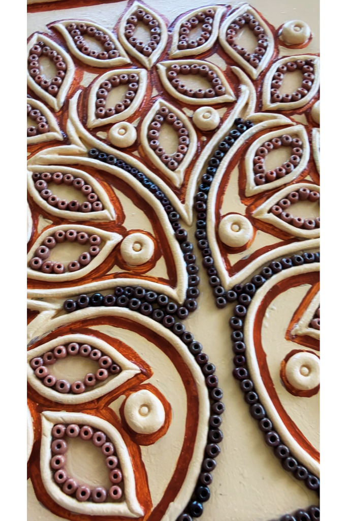 TREE OF LIFE | Handcrafted Textured Clay Wall Art with Mirrors