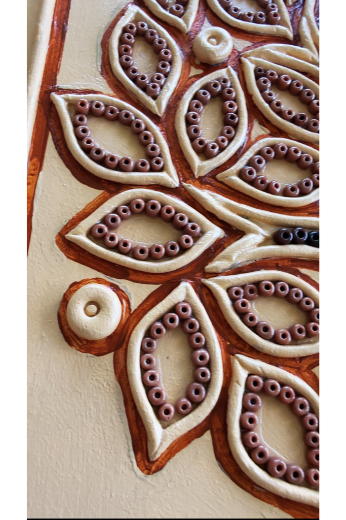 TREE OF LIFE | Handcrafted Textured Clay Wall Art with Mirrors