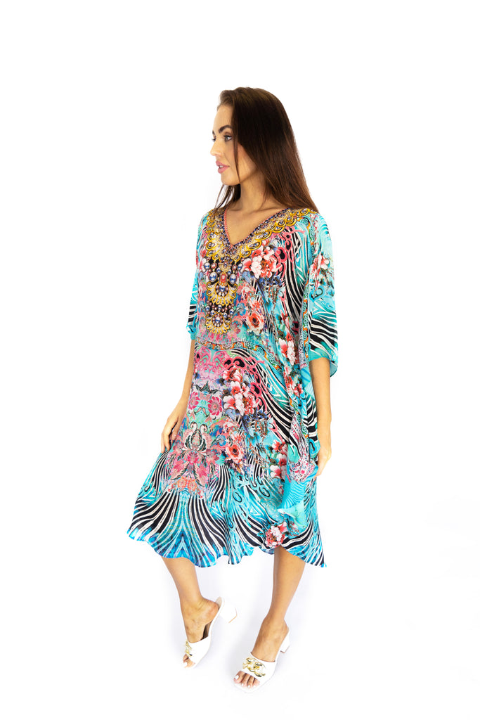 WARRIOR GARDEN ~ BUTTERFLY MID KAFTAN