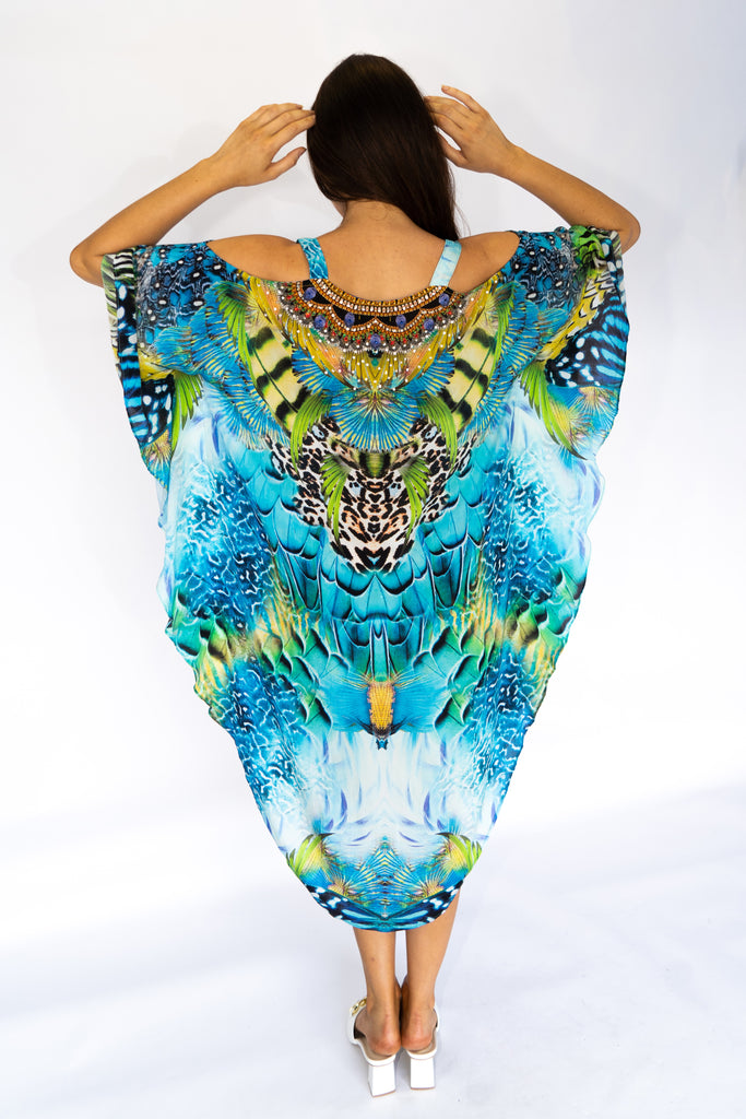 SEA ENCHANTMENT ~ COLD SHOULDER MID KAFTAN