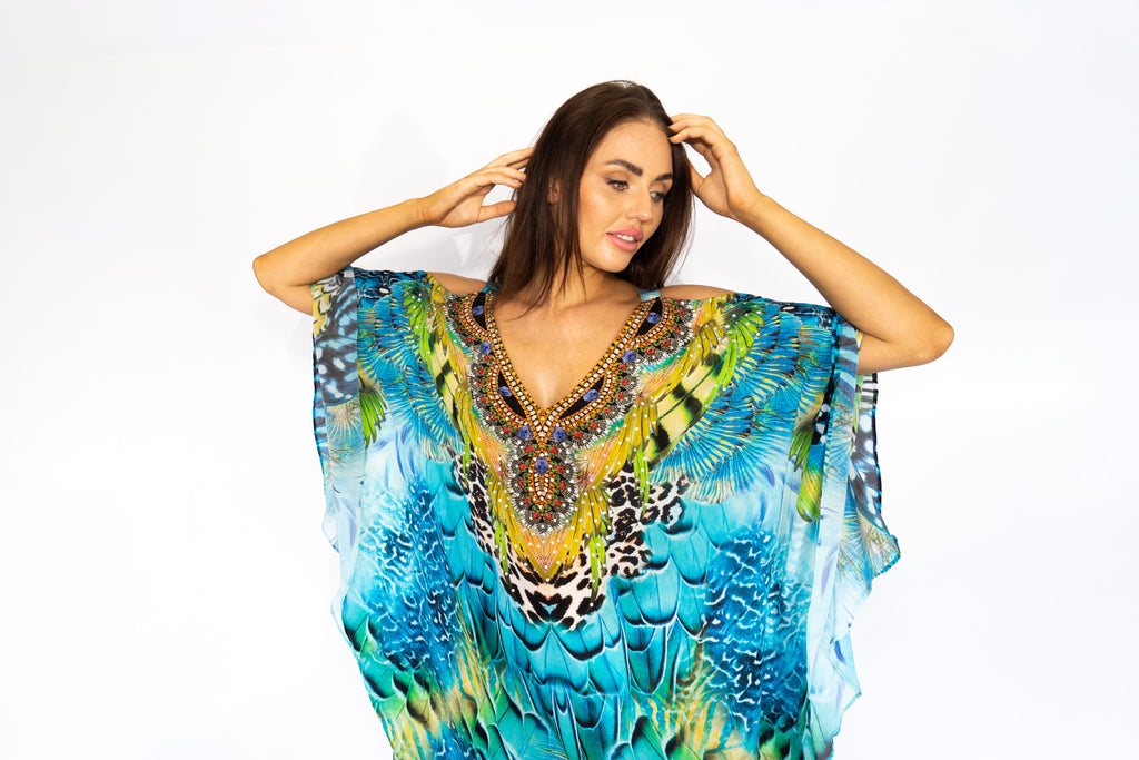 SEA ENCHANTMENT ~ COLD SHOULDER MID KAFTAN
