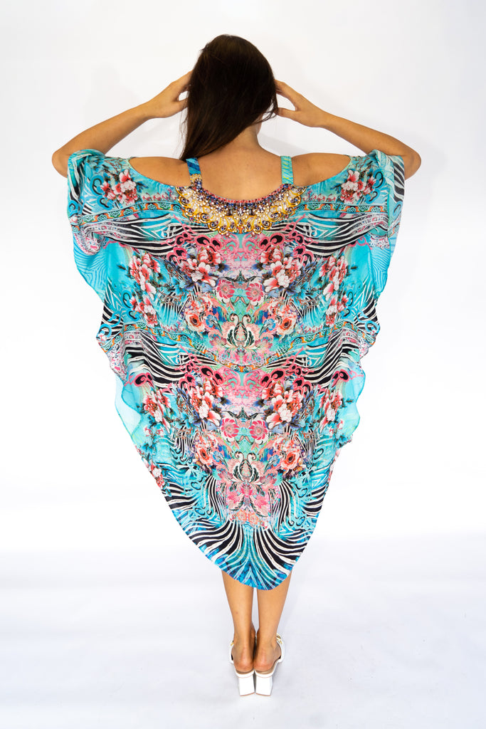 WARRIOR GARDEN ~ COLD SHOULDER MID KAFTAN