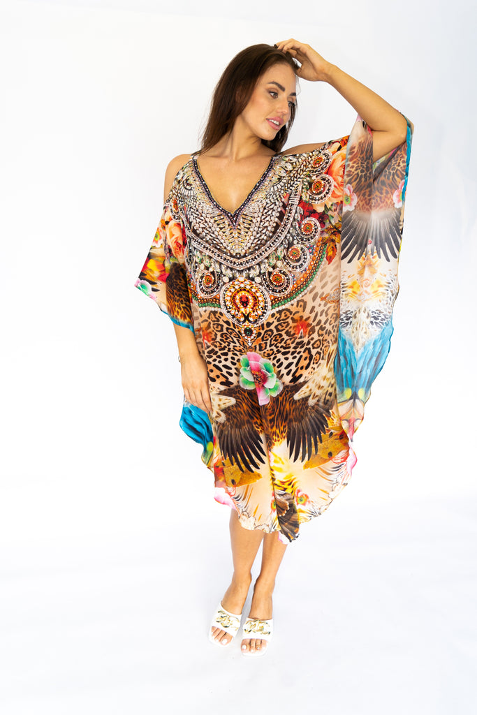 FOREVER LOVE ~ COLD SHOULDER MID KAFTAN