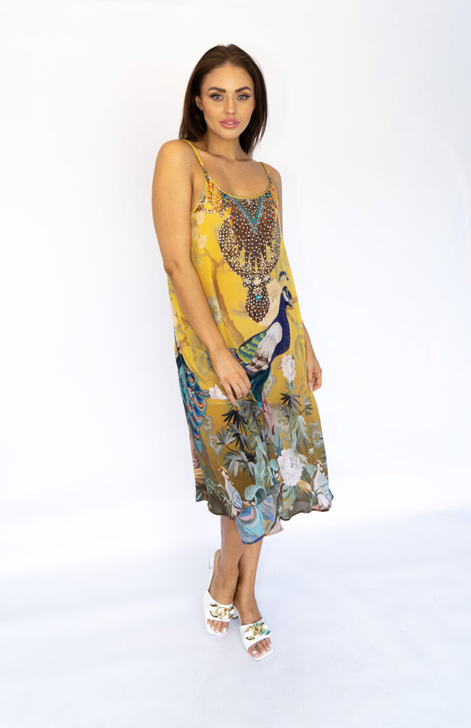 PEACOCK DESIRE MAXI DRESS