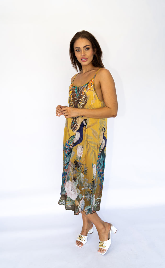 PEACOCK DESIRE MAXI DRESS