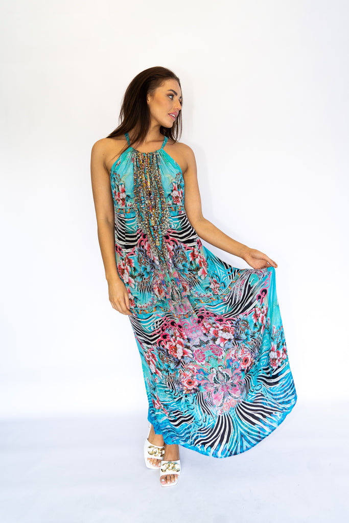 WARRIOR GARDEN ~ DRAWSTRING MAXI DRESS