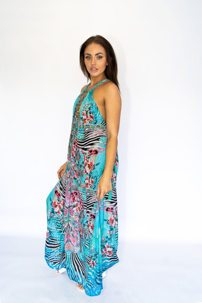 WARRIOR GARDEN ~ DRAWSTRING MAXI DRESS