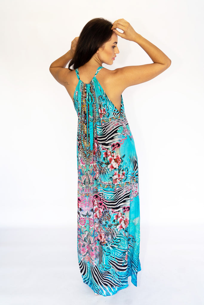 WARRIOR GARDEN ~ DRAWSTRING MAXI DRESS