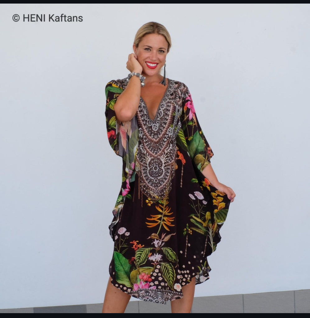 DARK JUNGLE ~ BUTTERFLY MID KAFTAN