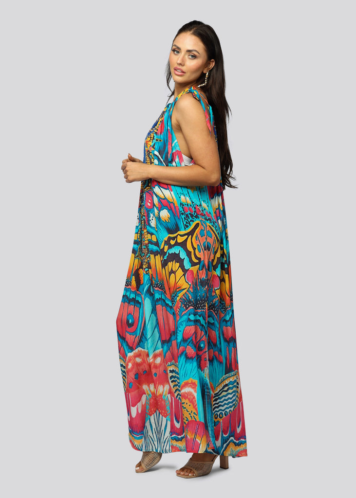 BUTTERFLY KINGDOM ~ DRAWSTRING MAXI DRESS