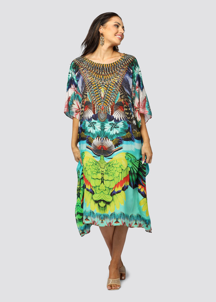 FEATHER FANTASY BOATNECK MID KAFTAN