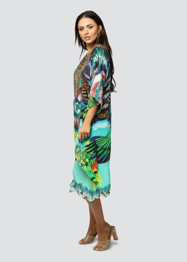 FEATHER FANTASY BOATNECK MID KAFTAN