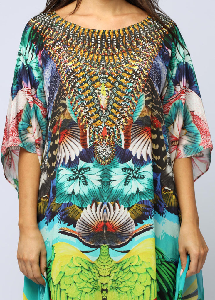 FEATHER FANTASY BOATNECK MID KAFTAN