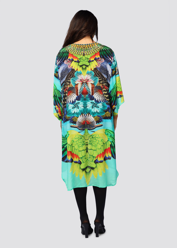 FEATHER FANTASY MID LENGTH KIMONO