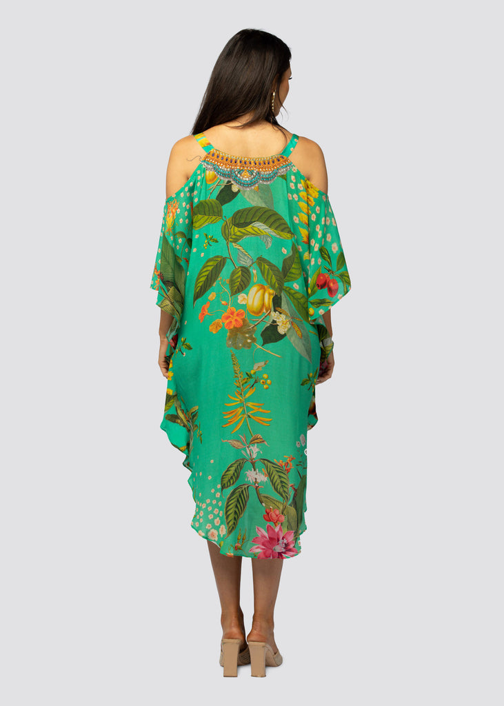 GREEN EYES ~ COLD SHOULDER MID KAFTAN