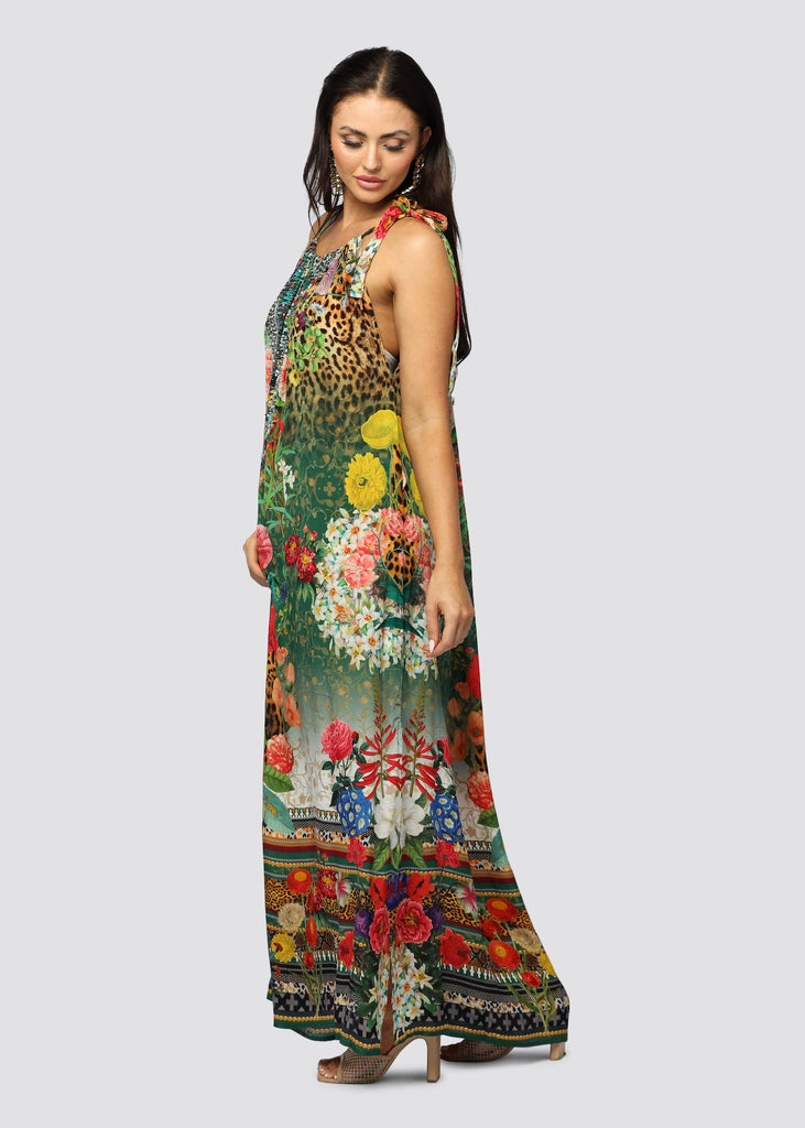 GREEN VALLEY ~ DRAWSTRING MAXI DRESS