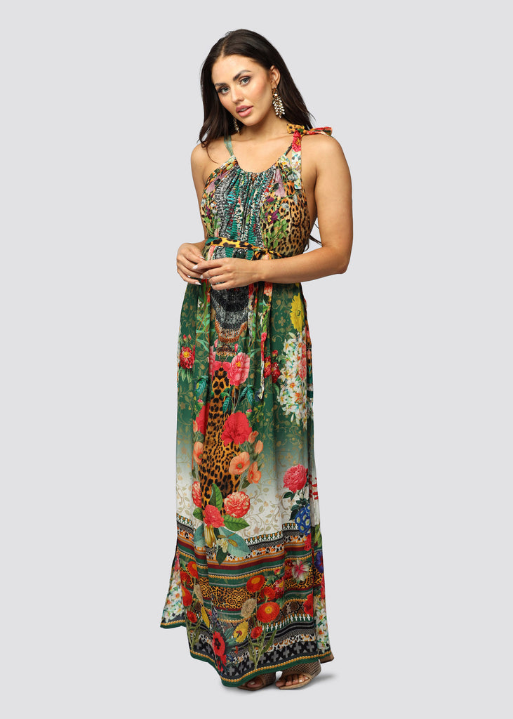 GREEN VALLEY ~ DRAWSTRING MAXI DRESS