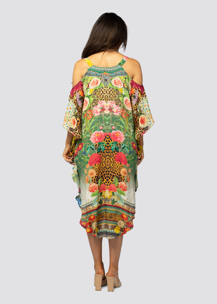 GREEN VALLEY ~ COLD SHOULDER MID KAFTAN