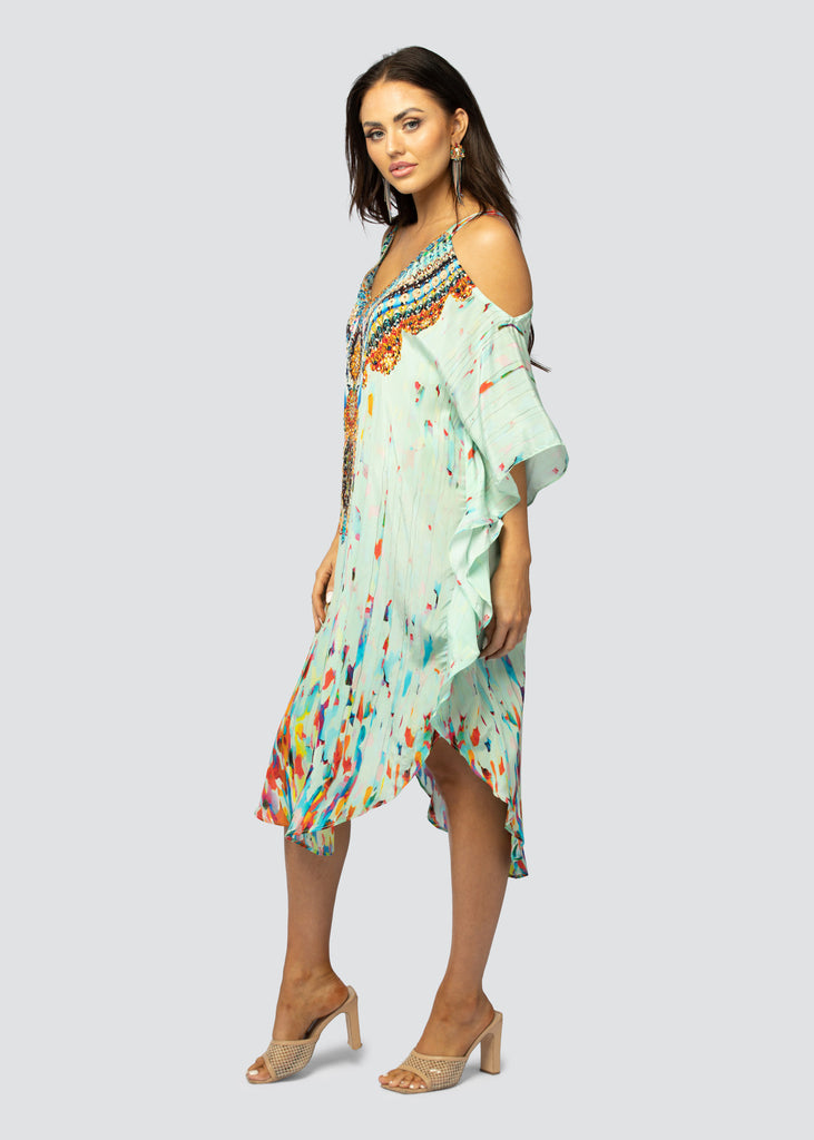 KAFTAN QUEEN ~ COLD SHOULDER MID KAFTAN