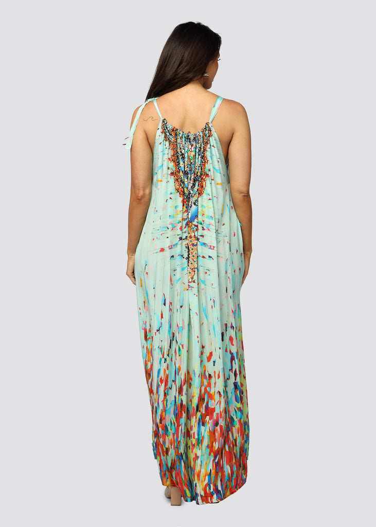 KAFTAN QUEEN ~ DRAWSTRING MAXI DRESS