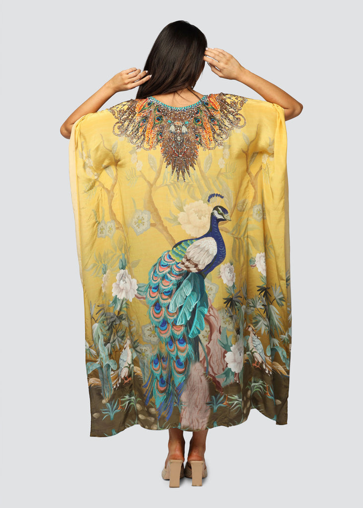 PEACOCK DESIRE LONG KAFTAN