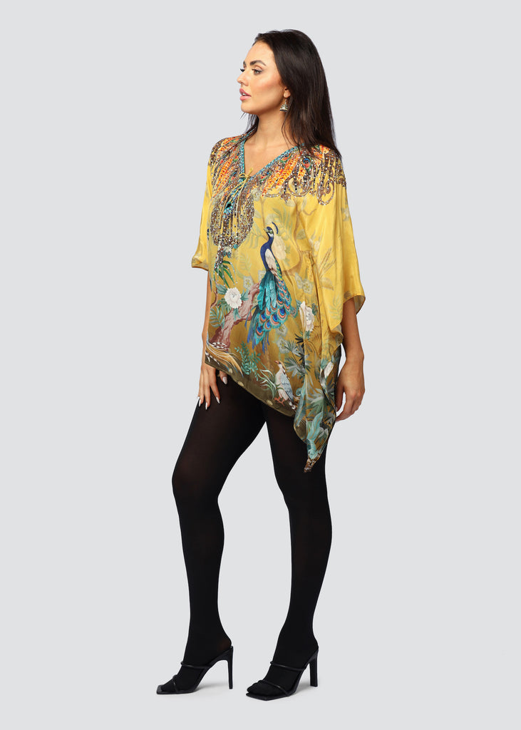 PEACOCK DESIRE SHORT KAFTAN