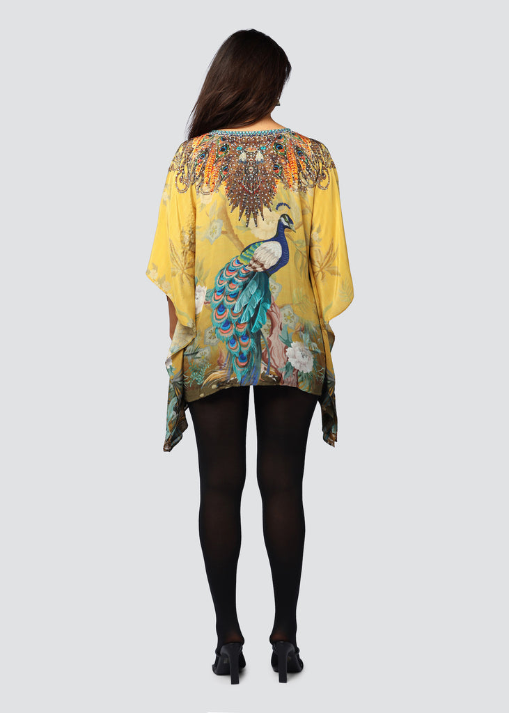 PEACOCK DESIRE SHORT KAFTAN