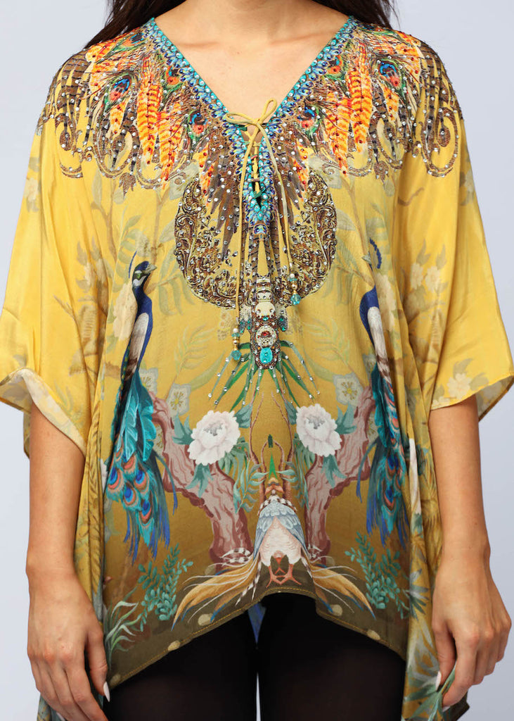 PEACOCK DESIRE SHORT KAFTAN