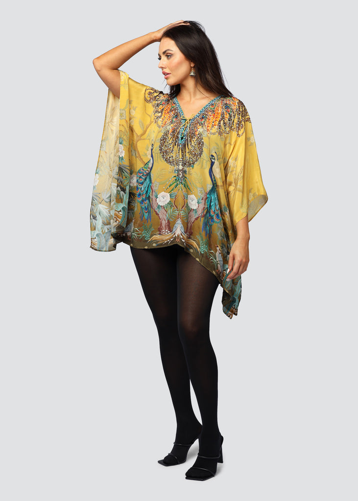 PEACOCK DESIRE SHORT KAFTAN