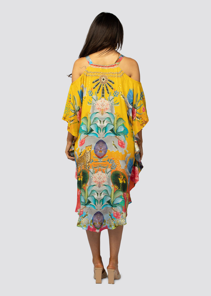 PITAMBARA ~ COLD SHOULDER MID KAFTAN