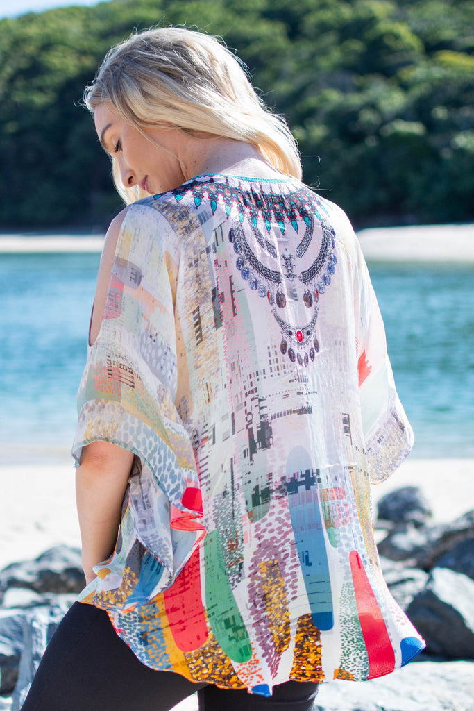 RAIN OF COLOURS COLD SHOULDER TOP