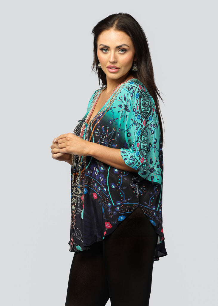 SKY IS BLUE BUTTERFLY TOP