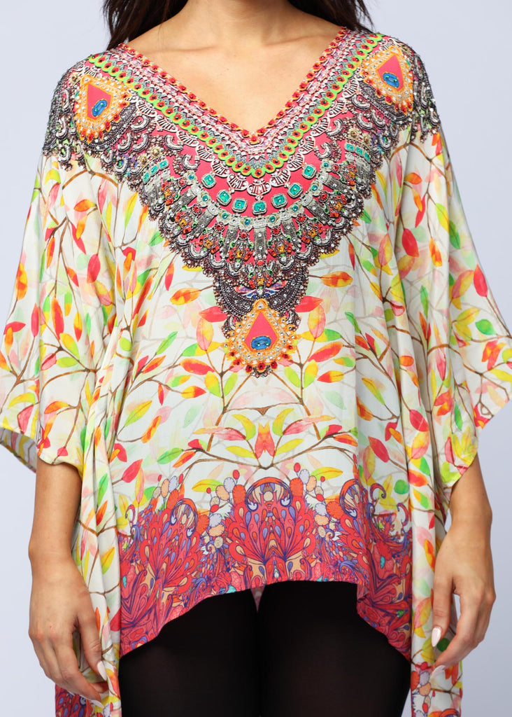 SPRING LEAVES SHORT KAFTAN