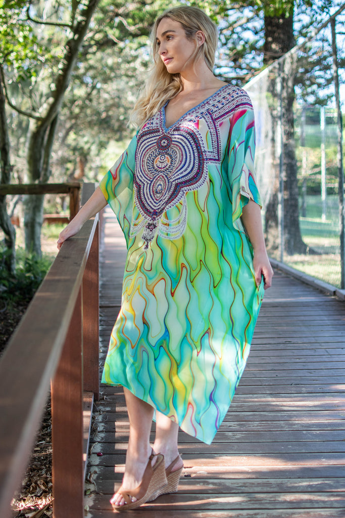 TROPICAL OCEAN MID KAFTAN