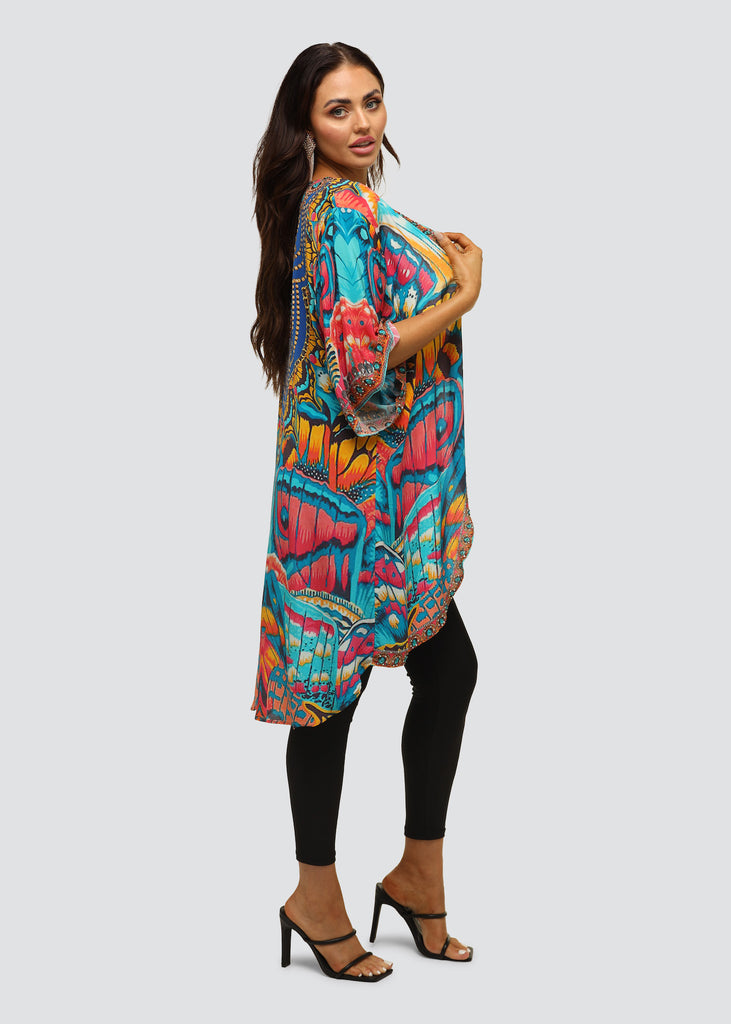 BUTTERFLY KINGDOM MID LENGTH KIMONO