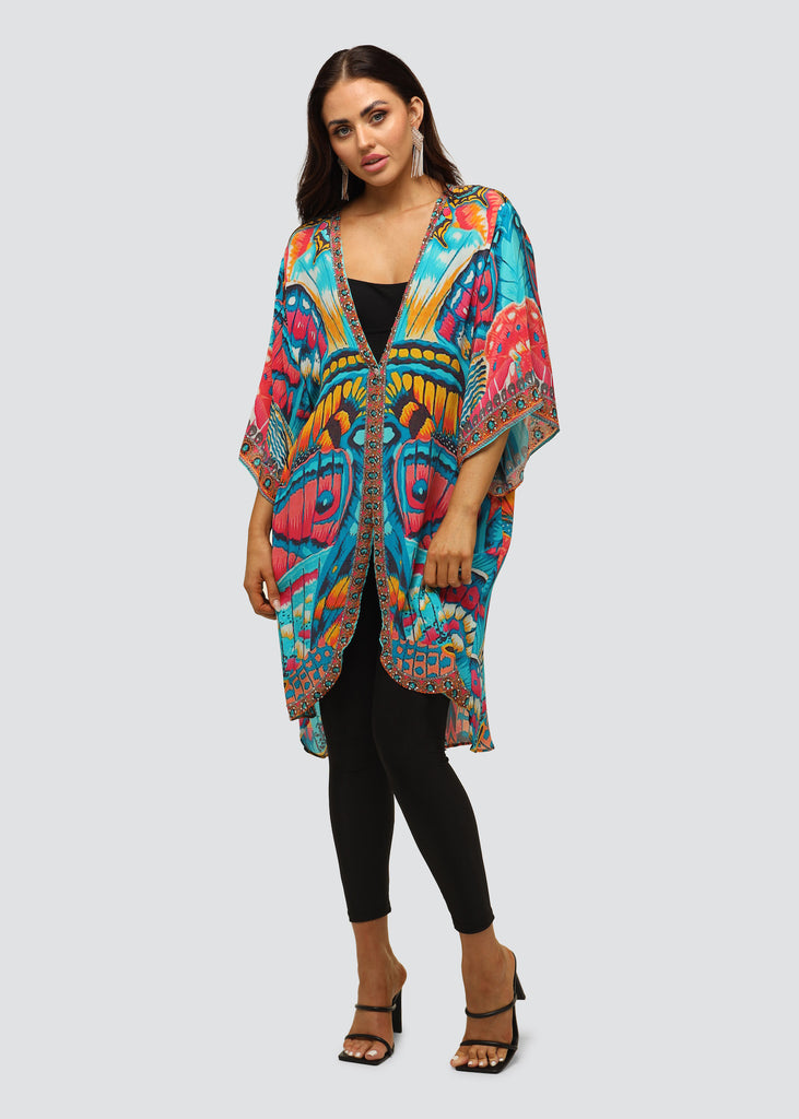 BUTTERFLY KINGDOM MID LENGTH KIMONO