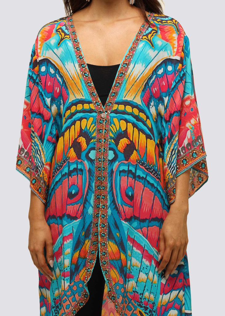 BUTTERFLY KINGDOM MID LENGTH KIMONO