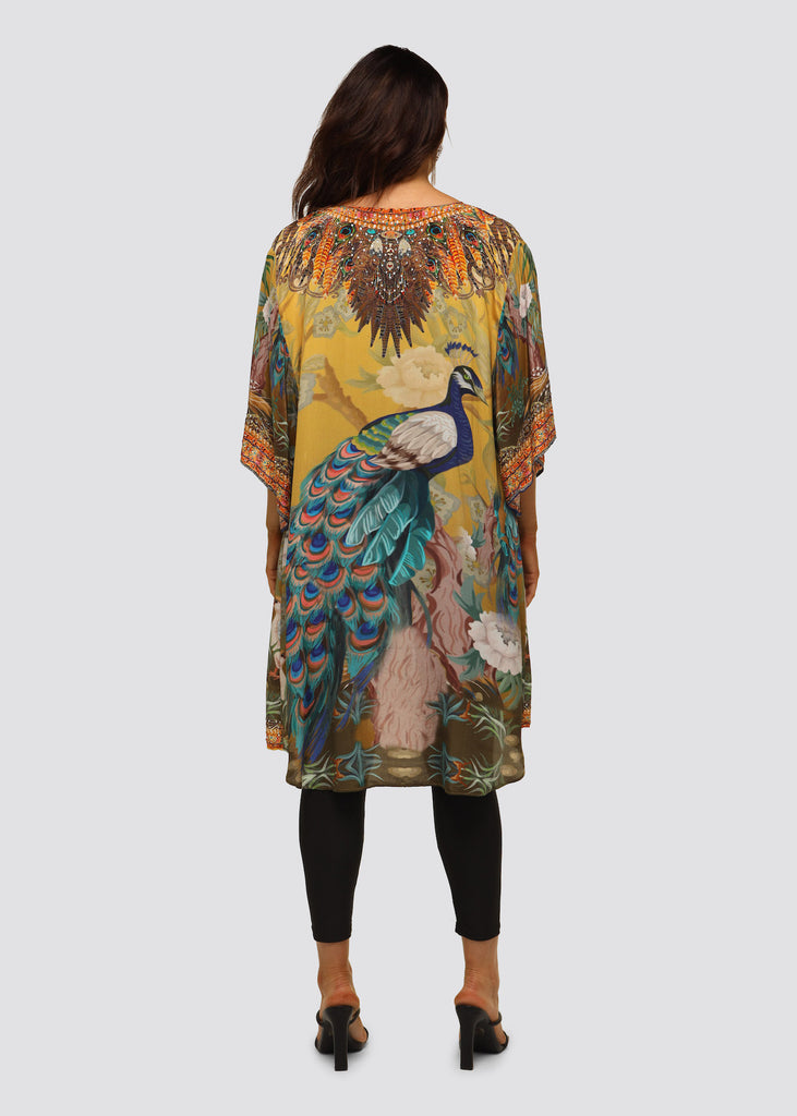 PEACOCK DESIRE MID LENGTH KIMONO