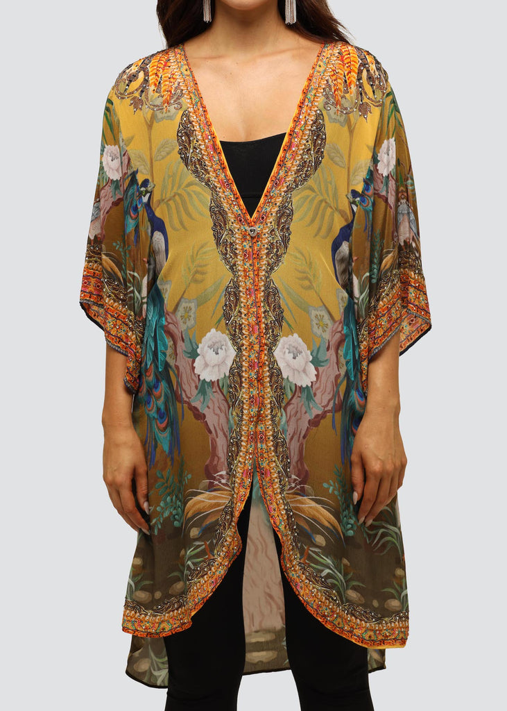 PEACOCK DESIRE MID LENGTH KIMONO